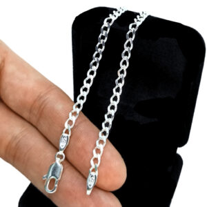 Pulseira De Prata 925 Masculina 3mm Grumet Escama De Peixe Prata Legítima - Oferta na Shopee