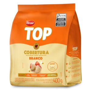 Cobertura Chocolate Branco em Gotas Top Fracionada 400g - Harald - Oferta na Shopee