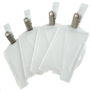 Porta Crachá Rigido Modelo Vertical e Horizontal + Presilha Jacaré com Alça Leitosa - diversas quantidades - Oferta na Shopee