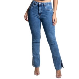 Calça Jeans Feminina Sawary Original Reta Tendencia - Oferta na Shopee