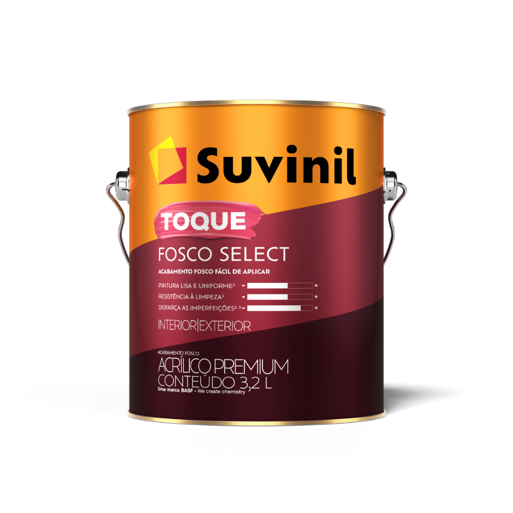Tinta Acrílica Toque Fosco Select 3,2l Suvinil - Cores Tinta Acrílica Toque Fosco Select 3