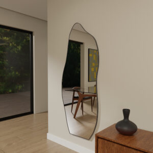 Espelho Orgânico Moldura Em Couro 150cm x 60cm 170cm x 70cm Corpo Inteiro Quarto Sala Banheiro Hall Grande Moderno Luxo - Oferta na Shopee