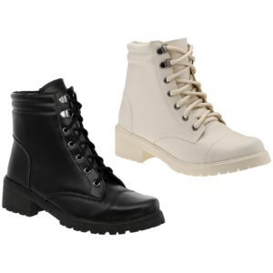 Kit 2 bota feminina Coturno Salto Baixo Aplicação Metal moda - Oferta na Shopee