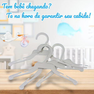 Kit 100 Cabides Infantil Baby Branco Para Roupas de Bebê e Pets - Oferta na Shopee