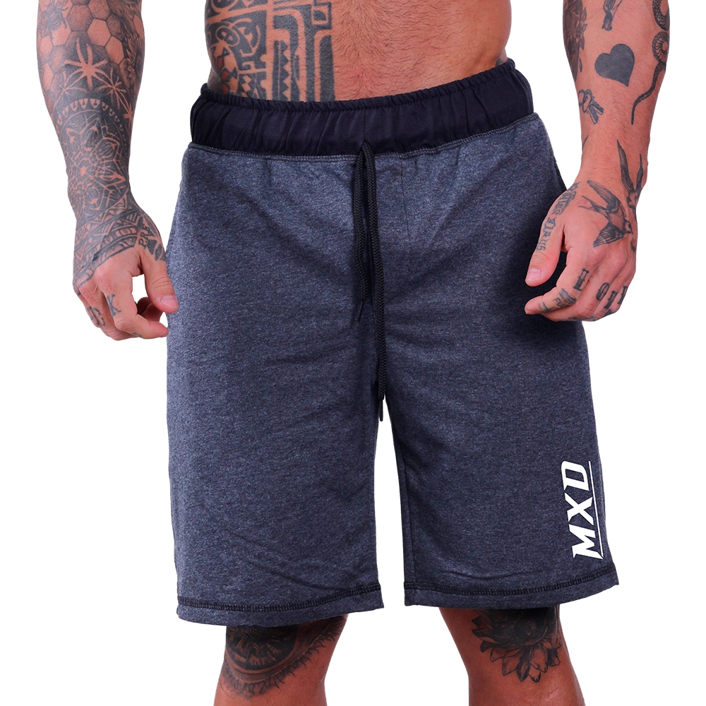 Bermuda Masculina Moletinho MXD Conceito Estampas Laterais Treino Musculação Dia-a-Dia Bermuda Masculina Moletinho MXD Conceito Estampas Laterais Treino Musculação Dia-a-Dia