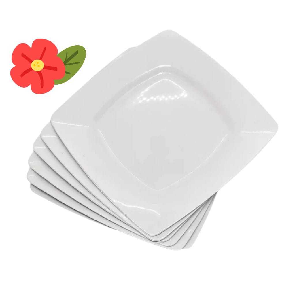 Prato Refeição Quadrado BRANCO; Kit 5,10,15,20 ou 30 Pratos(Plástico). Jantar/Almoço/Festas. Prato Refeição Quadrado BRANCO; Kit 5,10,15,20 ou 30 Pratos(Plástico). Jantar/Almoço/Festas.