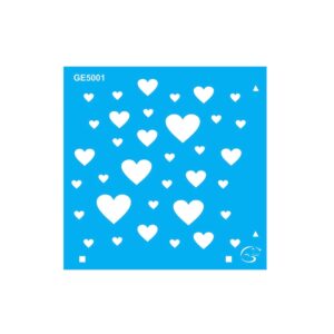 GE5001 - Corações Diversos – 10x10 - Stencil Gatas Arteiras - Oferta na Shopee