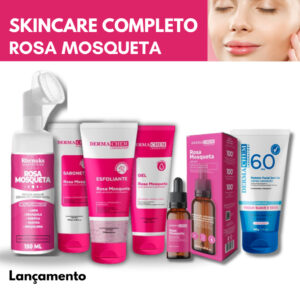 Kit Skincare Rosa Mosqueta Dermachem+Sérum Rosa Mosqueta+ Protetor Solar FPS 60 Sem Cor+Mousse Micelar Rosa Rhenuks - Oferta na Shopee
