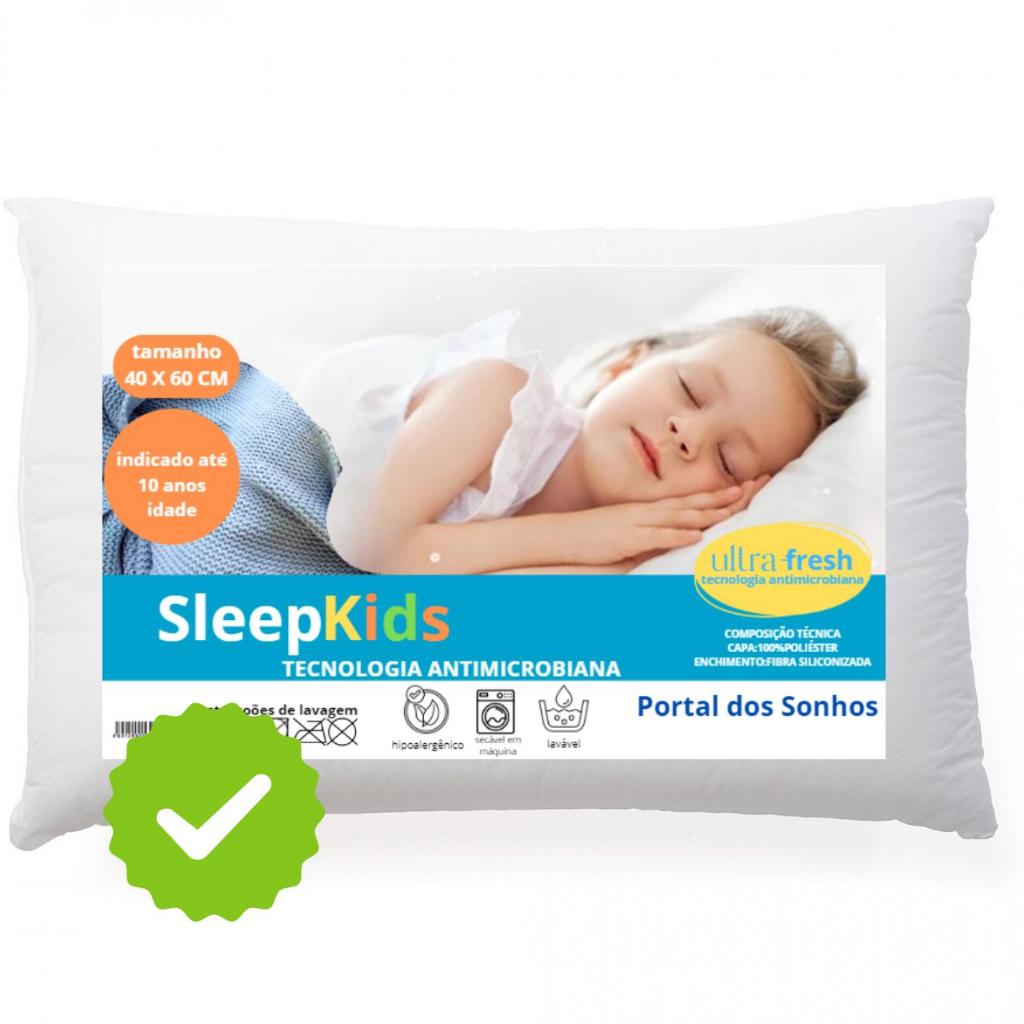Travesseiro Infantil Sleep Kids 40×60 Antialérgico Macio Travesseiro Infantil Sleep Kids 40×60 Antialérgico Macio