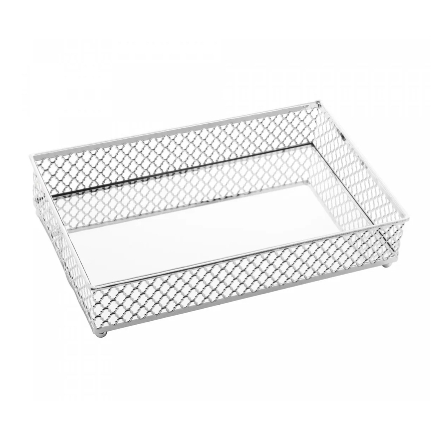 BANDEJA DE METAL COM ESPELHO BARCELONA PRATEADA LYOR BANDEJA DE METAL COM ESPELHO BARCELONA PRATEADA LYOR - Oferta na Shopee