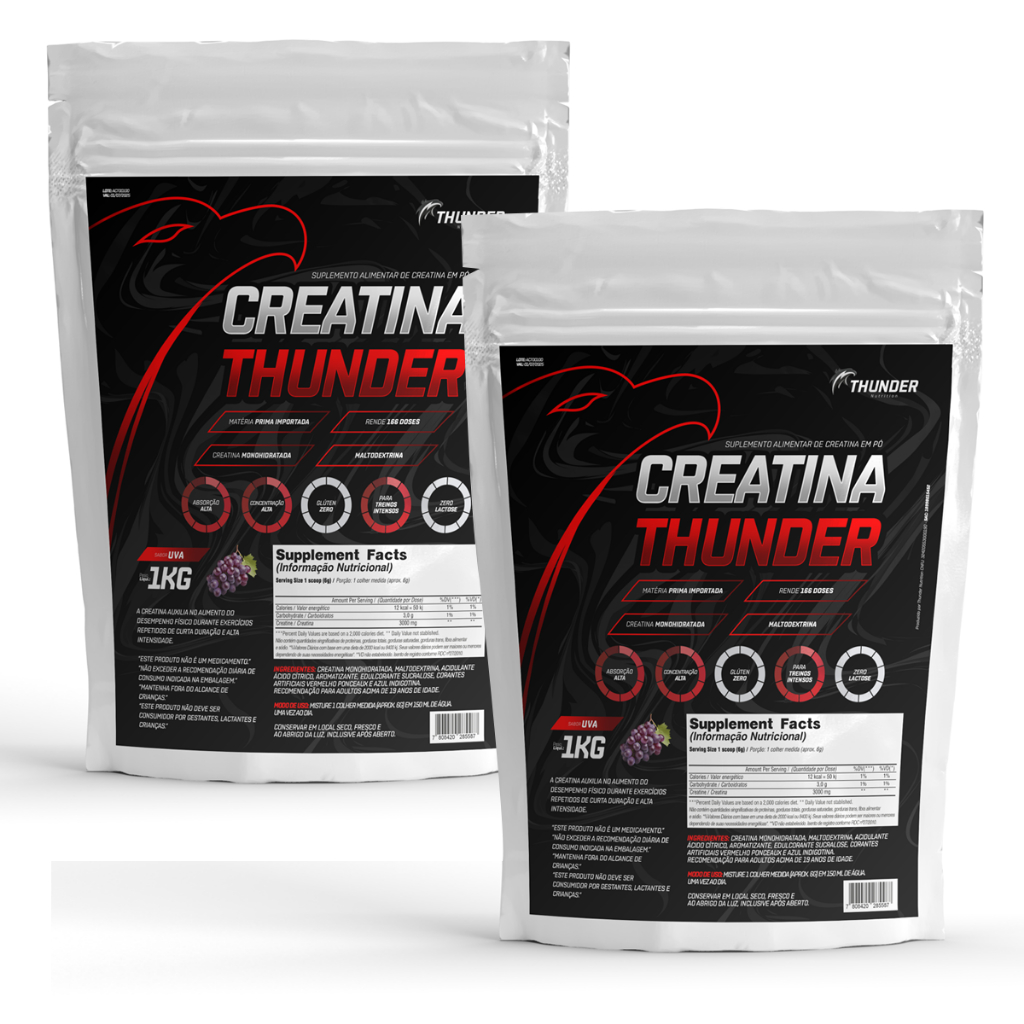 2x Creatina Thunder Refil 1kg cada Total 2kg - Creatine Monohidratada 2x Creatina Thunder Refil 1kg cada Total 2kg - Creatine Monohidratada - Oferta na Shopee