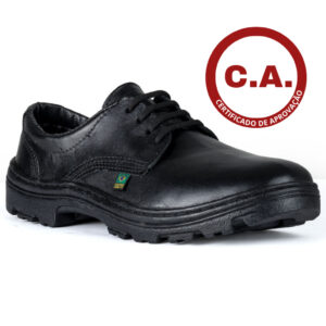 Sapato De Segurança De Amarrar Em Couro Com Certificação CA Biqueira PVC - Oferta na Shopee