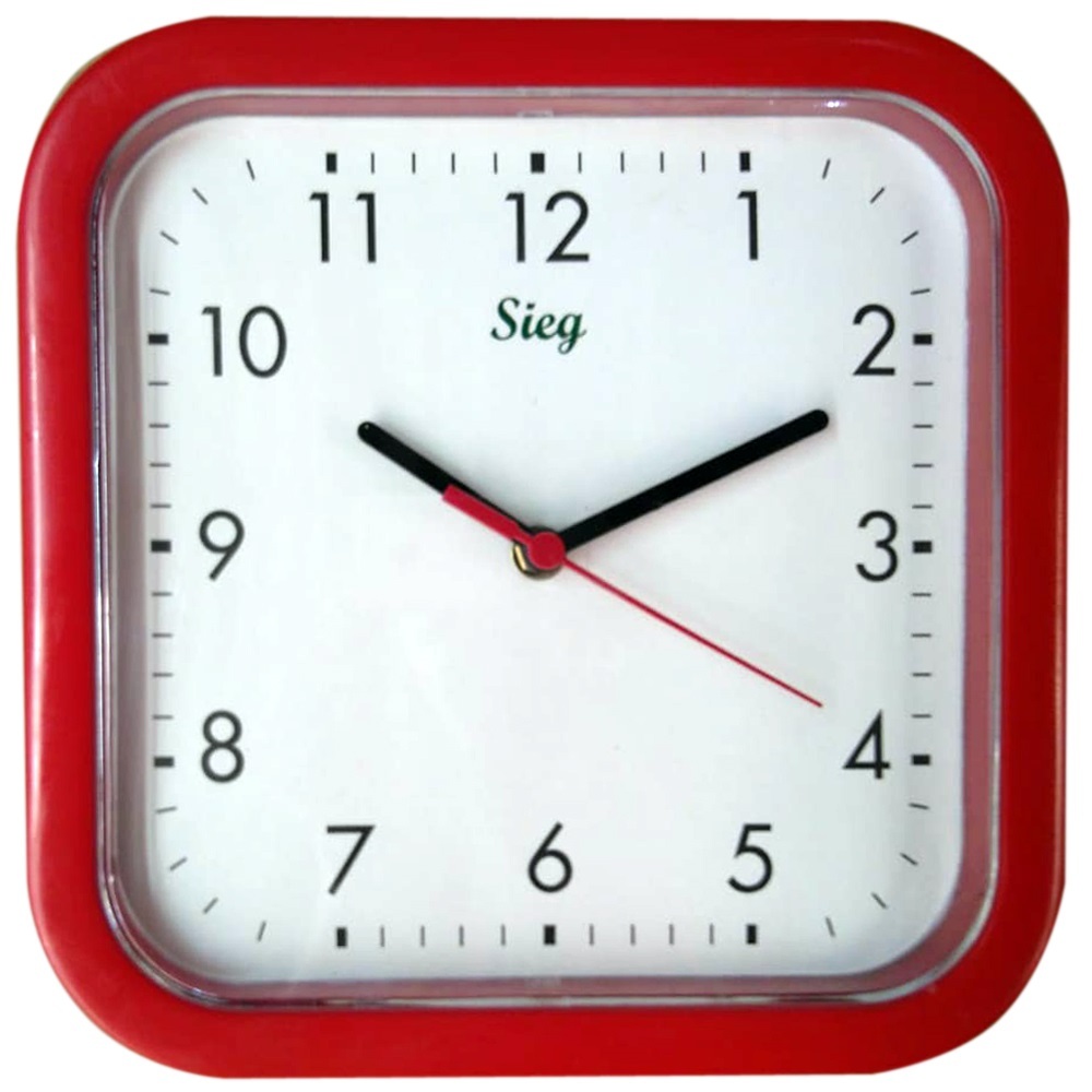 Relógio de Parede Quadrado Vermelho Fundo Liso 25cm Relógio de Parede Quadrado Vermelho Fundo Liso 25cm - Oferta na Shopee