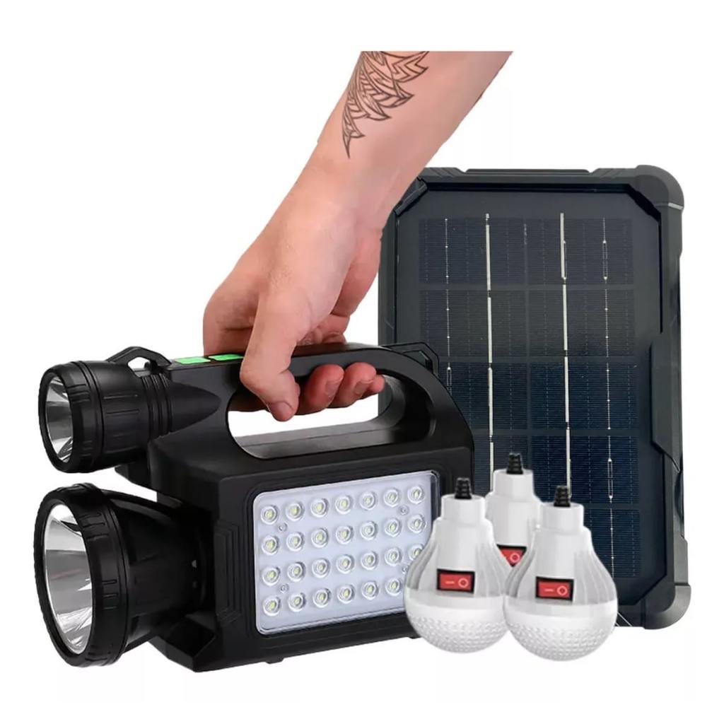 Kit Bateria Portátil Painel Solar 4 holofotes 3 Lâmpadas Bateria Removivel NOVIDADE Led Pesca Camp Kit Bateria Portátil Painel Solar 4 holofotes 3 Lâmpadas Bateria Removivel NOVIDADE Led Pesca Camp - Oferta na Shopee