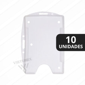 Porta Crachá Vertical e Horizontal Rígido Transparente - 10 Unidades - Oferta na Shopee