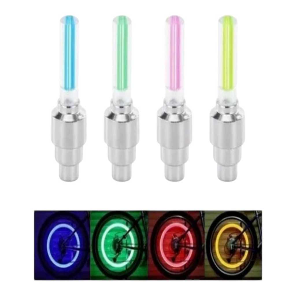 Kit 2 Bicos Pino Luz Led Luminoso Pneu Moto Bike Com Bateria Kit 2 Bicos Pino Luz Led Luminoso Pneu Moto Bike Com Bateria - Oferta na Shopee