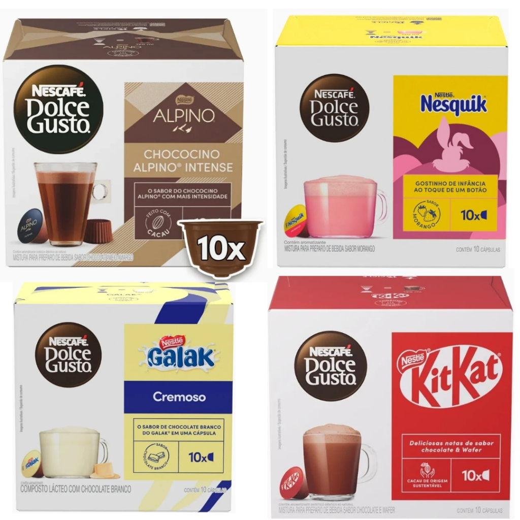 Dolce Gusto ALPINO INTENSO KIT KAT NESQUIK GALAK 40 Cápsulas de Café Nescafé® Dolce Gusto ALPINO INTENSO KIT KAT NESQUIK GALAK 40 Cápsulas de Café Nescafé®
