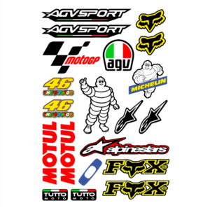 Cartela Moto GP para Capacete Moto Bike com 20 Adesivos - Oferta na Shopee