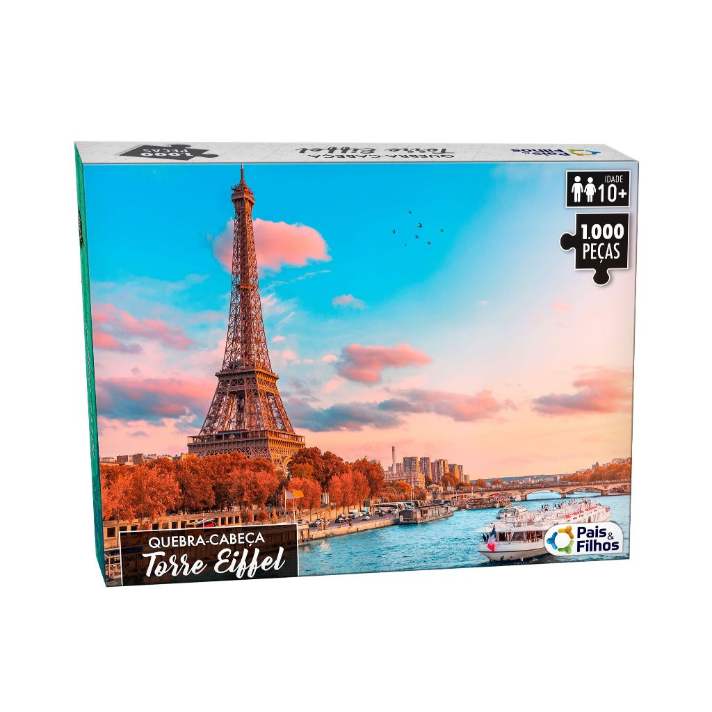 Quebra Cabeça 1000 Peças Premium Torre Eiffel Pais e Filhos Puzzle Jogo de Montar Quebra Cabeça 1000 Peças Premium Torre Eiffel Pais e Filhos Puzzle Jogo de Montar