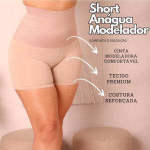 Bermuda Modeladora Anágua Cinta Short Feminino Modelador Alta Compressão Reduz Medidas pos parto - Oferta na Shopee