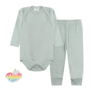 Conjunto Body Bebê Conjunto Canelado Menino Manga Longa Várias Cores - Oferta na Shopee