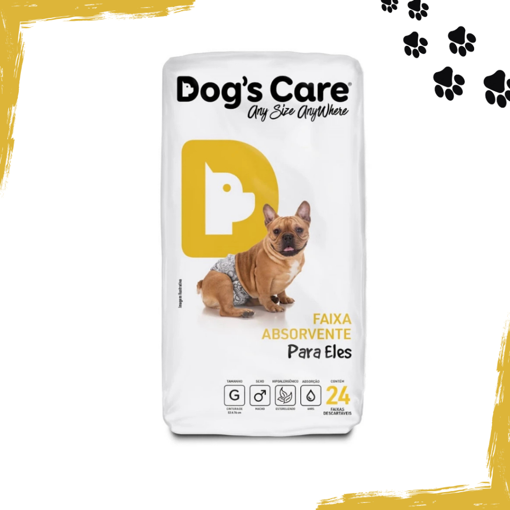 Fralda higiênica cães Pet descartável para cachorro Macho M kit 24 unidades Dogs care Fralda higiênica cães Pet descartável para cachorro Macho M kit 24 unidades Dogs care
