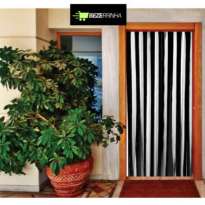 Cortina Tiras de Tecidos Para Porta Sala Cozinha Quarto de Contra Insetos Listras Preto 8 - Oferta na Shopee