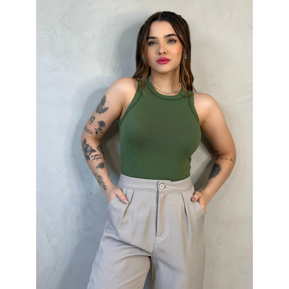 Regata Feminina Canelada Algodão Decote Nadador Básica Lisa Minimalista Casual Regata Feminina Canelada Algodão Decote Nadador Básica Lisa Minimalista Casual - Oferta na Shopee