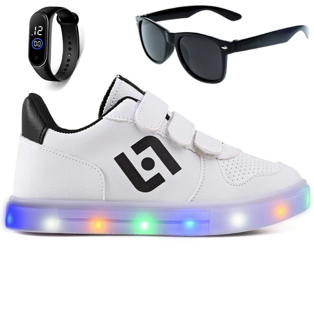 Tenis Infantil De Led Casual Escolar Sapatenis Meninos Street Calce Facil + Oculos Relogio Tenis Infantil De Led Casual Escolar Sapatenis Meninos Street Calce Facil + Oculos Relogio - Oferta na Shopee