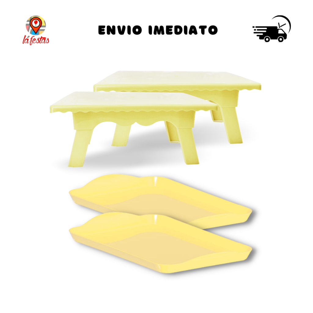 Kit Festa 2 Mesinhas Decorativas + 2 Bandejas 20x13 (+15 Cores) Kit Festa 2 Mesinhas Decorativas + 2 Bandejas 20x13 (+15 Cores) - Oferta na Shopee