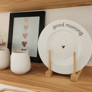 Kit com 2 pratos com borda de frases sobremesa louça porcelana minimalista - Oferta na Shopee