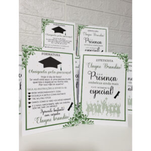 Centro de mesa agradecimento personalizado enfeite decoração mesa formatura comemoração faculdade estetica esteticista - Oferta na Shopee