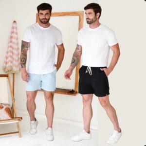 Kit 2 Shorts Linho Masculino Básico Mauricinho Premium Bermuda em sarja moda Praia verão short curto - Oferta na Shopee