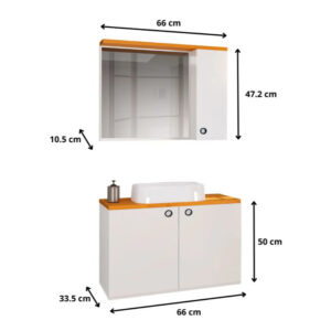 Conjunto Gabinete  de Banheiro Madri Com Cuba e espelheira - Oferta na Shopee
