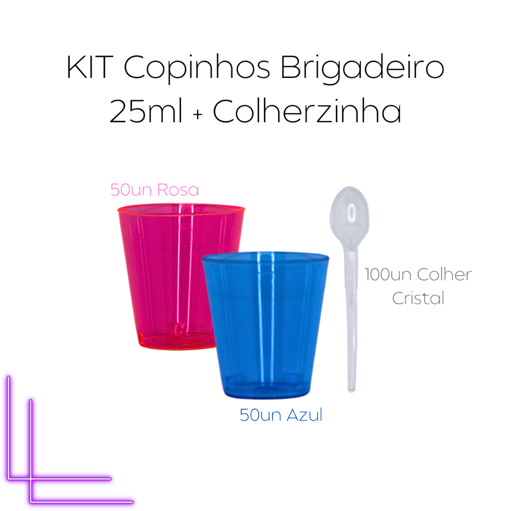 Kit 100 Copinho Brigadeiro Docinho Mousse 25ml Festa Rosa e Azul + 100 Colher Kit 100 Copinho Brigadeiro Docinho Mousse 25ml Festa Rosa e Azul + 100 Colher - Oferta na Shopee