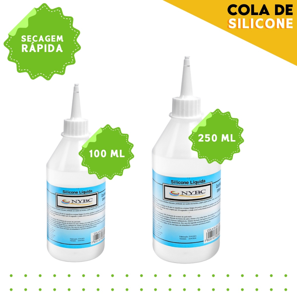 Cola de Silicone Líquida Transparente 100ML/250ML - NL Cola de Silicone Líquida Transparente 100ML/250ML - NL - Oferta na Shopee