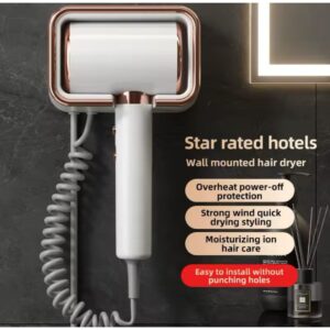 Secador De Cabelo Banheiro Hotel Motel Fixo Suporte Parede - Oferta na Shopee