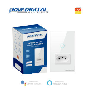 Interruptor com Tomada 20A Wifi Inteligente 1 Botões 2 Botões Smart Branco Preto Nova digital Alexa - Oferta na Shopee