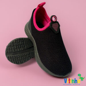 Tênis Infantil Menina Leve Promoção Volta as Aulas Sola Preta - Oferta na Shopee