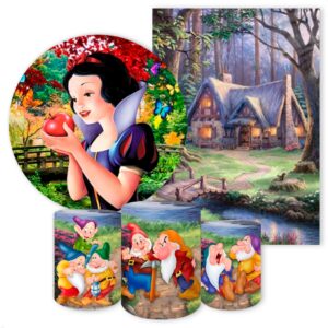 Kit 5 Peças Capa Painel Redondo + Capa Retangular + Trio Cilindros para Festa Tema B.N - Oferta na Shopee