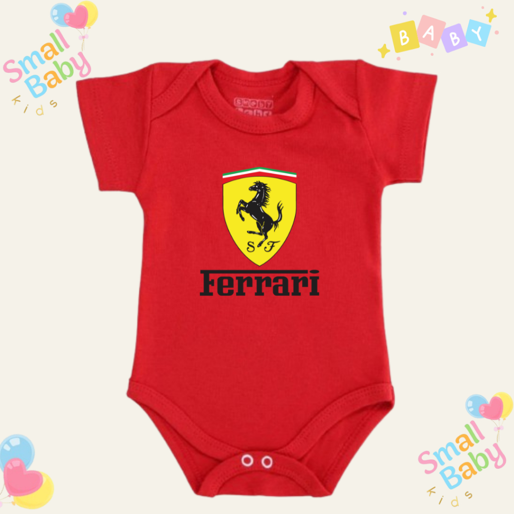 Body Bebe Infantil F1 Ferrari Vermelho Personalizado Mesversário Automobilística Body Bebe Infantil F1 Ferrari Vermelho Personalizado Mesversário Automobilística - Oferta na Shopee