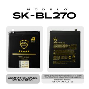 Bateria Oficial Skaiky BL270 Compativel Com Motorola G6 PLAY | E5 | Lenovo K6 PLUS