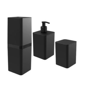 Kit Banheiro Dispenser Porta Escova e Porta Algodao C Tampa - Oferta na Shopee