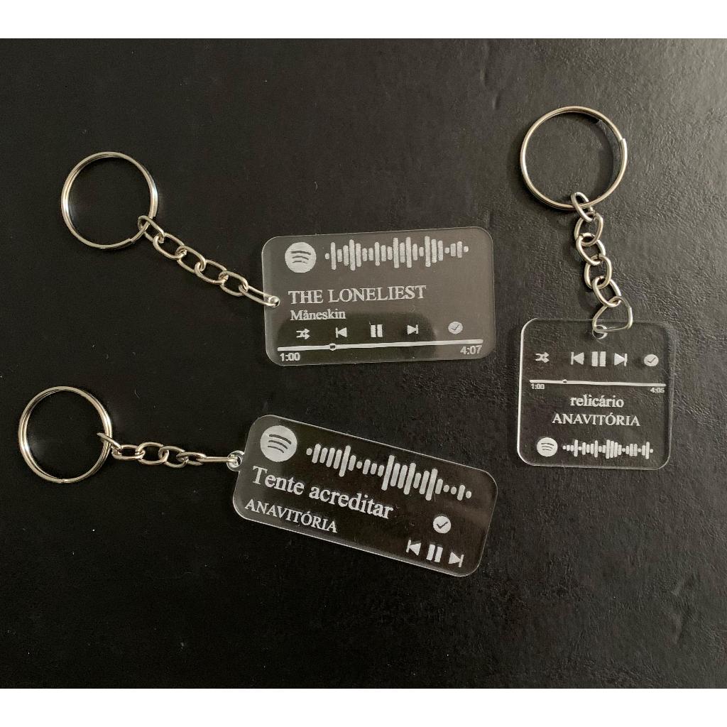CHAVEIRO SPOTIFY PERSONALIZADO - PRESENTE CASAL, AMIZADE, NAMORADO, NAMORADA - CHAVEIROS BTS, NOME CHAVEIRO SPOTIFY PERSONALIZADO - PRESENTE CASAL