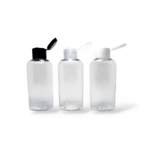 20 Frascos Plástico Pet 60 Ml Oval Flip Top Transparente para Álcool Gel