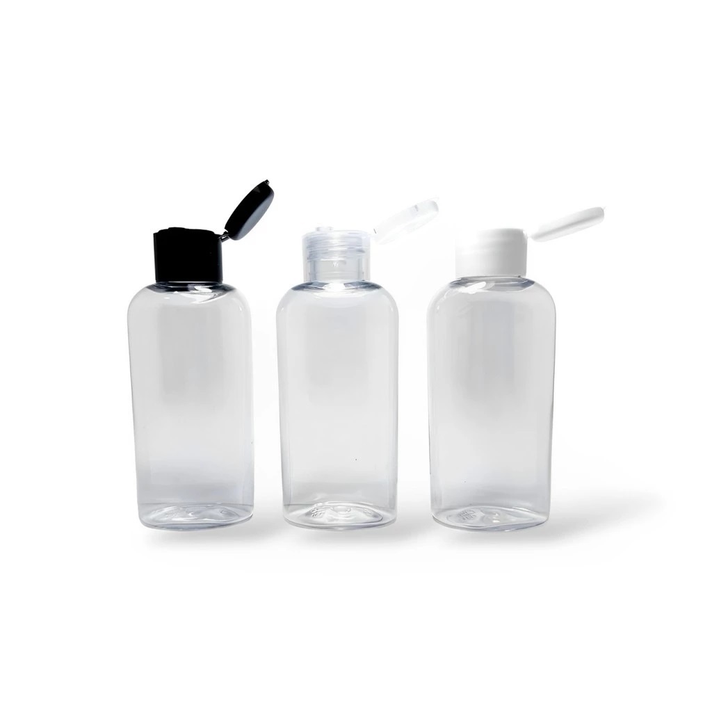 20 Frascos Plástico Pet 60 Ml Oval Flip Top Transparente para Álcool Gel, Shampoo, Sabonete Líquido e Cremes. 20 Frascos Plástico Pet 60 Ml Oval Flip Top Transparente para Álcool Gel