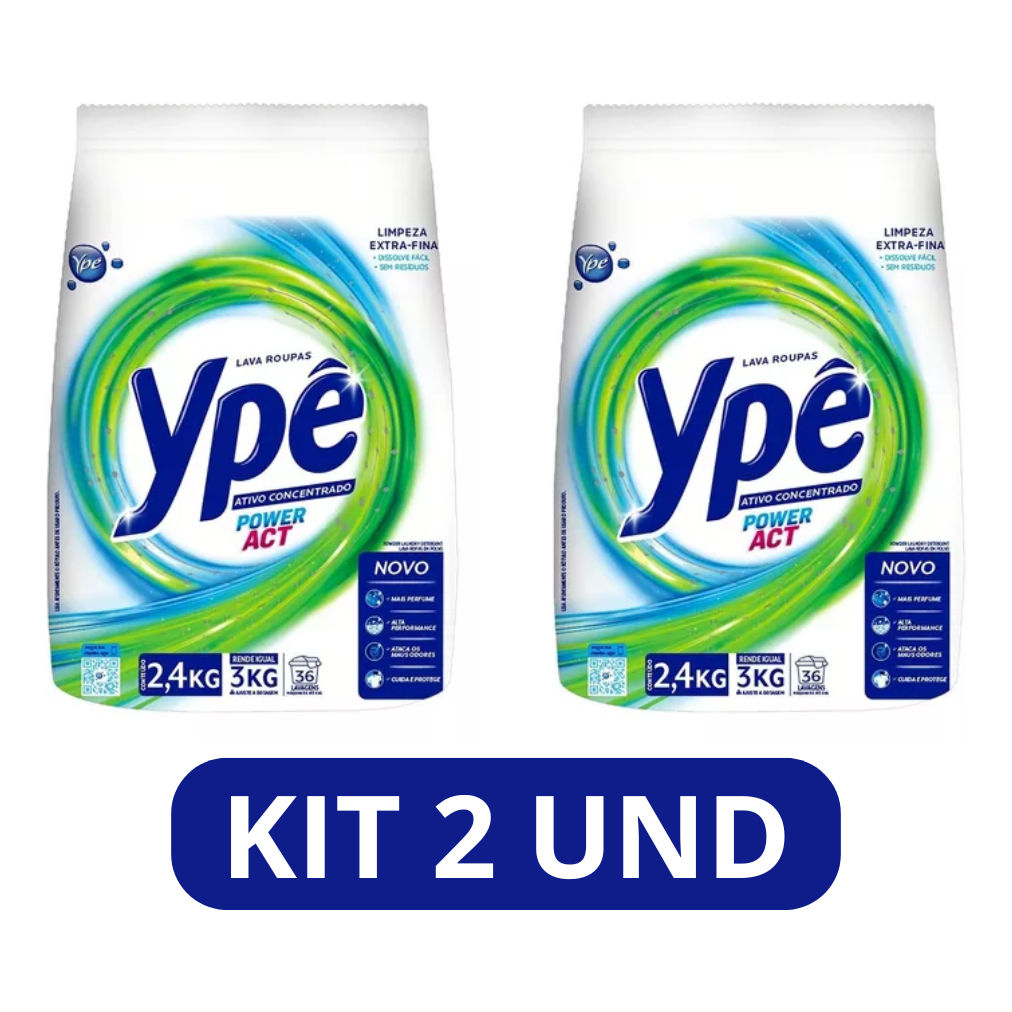 2 Pacotes Sabão em Pó Ype Power Action 2.4kg Envio Imediato 2 Pacotes Sabão em Pó Ype Power Action 2.4kg Envio Imediato - Oferta na Shopee