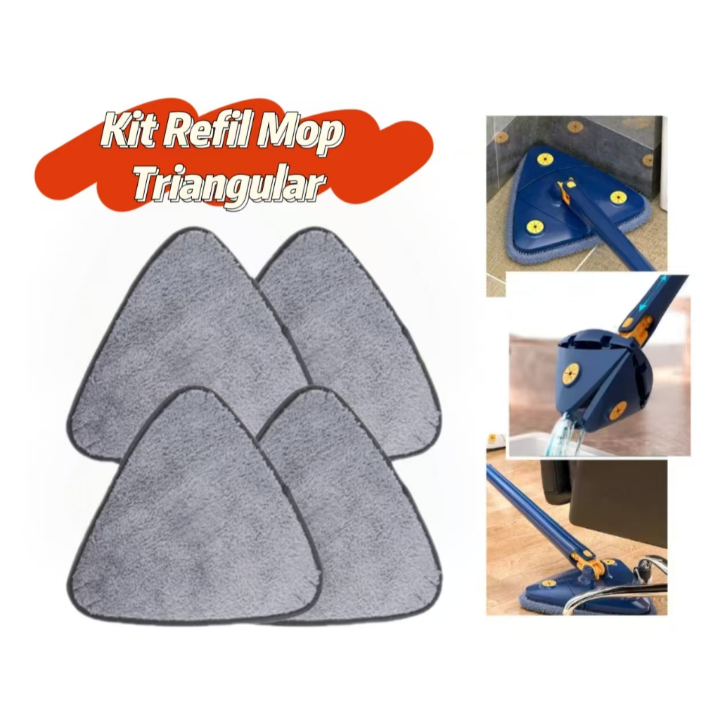 Refil Mop Triangle Esfregão Giratório Premium Microfibra Machine Washable Refil Mop Triangle Esfregão Giratório Premium Microfibra Machine Washable - Oferta na Shopee