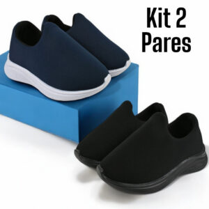 Kit 2 Pares Tênis Infantil Escolar Menino e Menina Calce Facil Confortável - Oferta na Shopee
