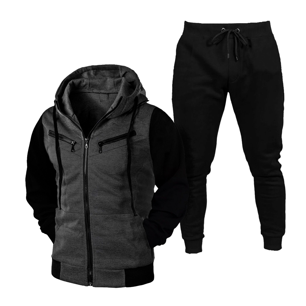 Conjunto Blusa de Frio Com Capuz e Ziper + Calça Moletom Conjunto Blusa de Frio Com Capuz e Ziper + Calça Moletom - Oferta na Shopee